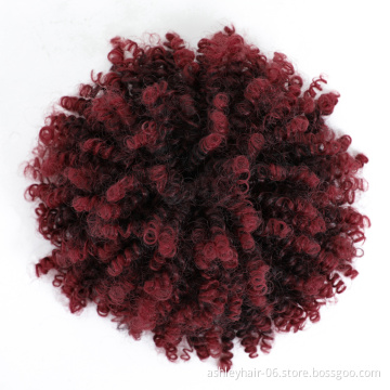 Bouncy Deep Jerry Water Draw Spring Curl Afro Synthetic Pony Tail For Kids